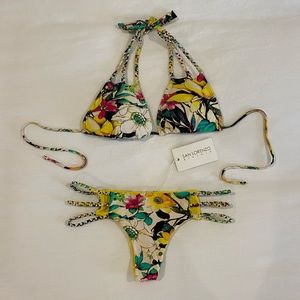 San Lorenzo Wildflower Bikini Top (L) and Bottoms (XS)